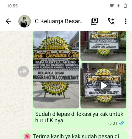 Pengiriman Papan Bunga Duka Waru Bantarkawung